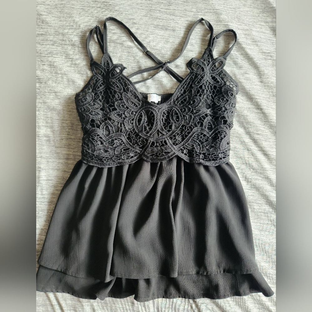 Feager brand black blouse.